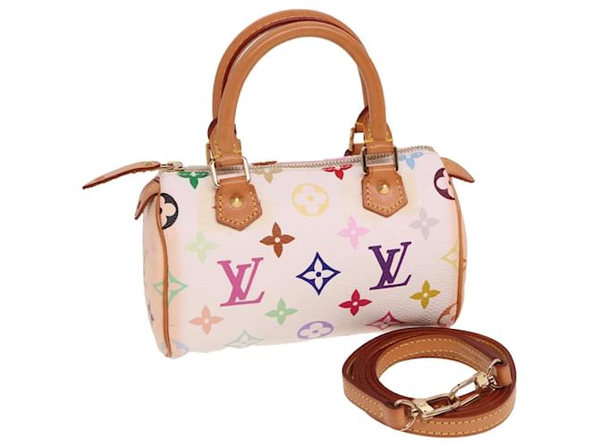 LOUIS VUITTON Monogram Multicolor Mini Speedy Bag White M92645 LV Auth 77566 Black  ref.1431855