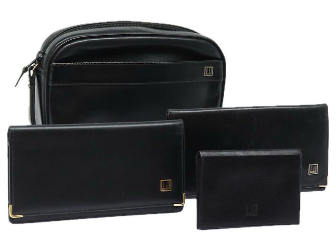Alfred Dunhill Dunhill Geldbörse Clutch Bag Leder 4Set Schwarz Auth bs14597