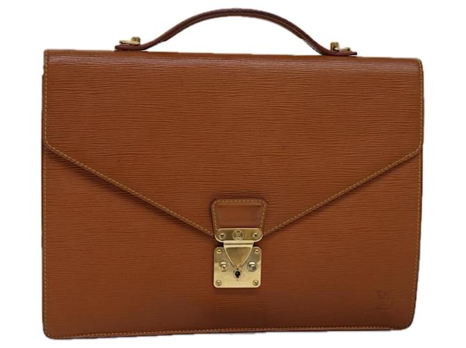 LOUIS VUITTON Epi Porte Documents Bandouliere Brown M54468 LV Auth th5027 Leather  ref.1431860