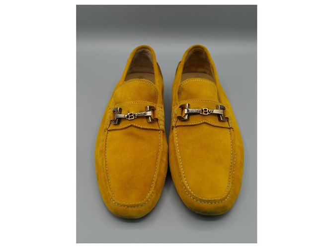 Bally Mocassins en daim moutarde Jaune