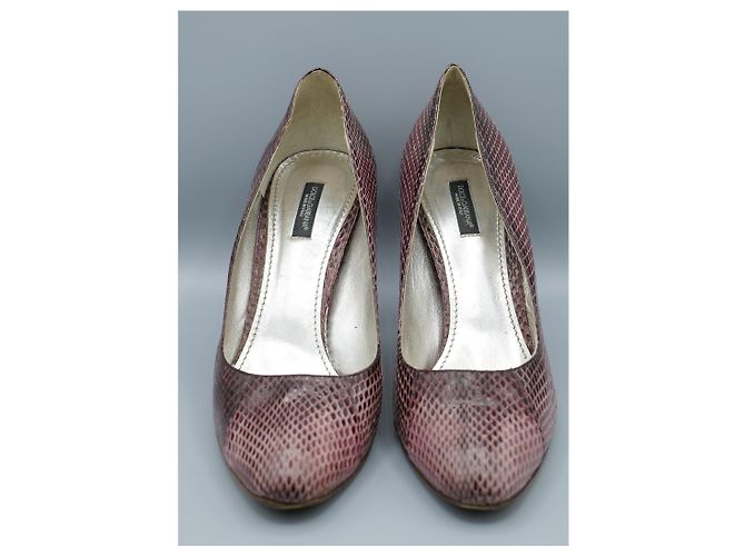 Dolce & Gabbana Chaussures à talons en cuir Violet