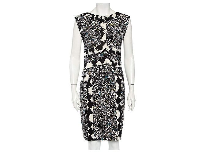 Diane Von Furstenberg Vestido de jersey de seda DvF Stirling con patrón de pavo real Multicolor