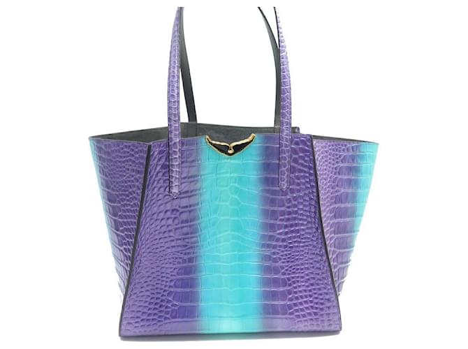 NOVE BOLSA ZADIG & VOLTAIRE LE BORDERLINE METALIZADA EM COURO ESTILO CROCO  ref.1432447