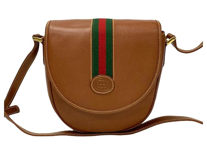 Sac à main en cuir Gucci Sherry Line GG 0072610079 en très bon état Marron  ref.1432525