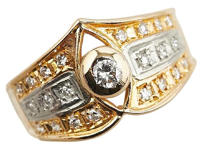 & Other Stories K18YG Yellow Gold, K18PG Pink Gold, Pt900 Platinum Diamond Ring in Great Condition Golden Metal  ref.1432543