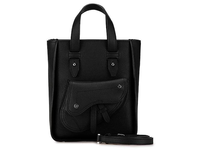 Borsa Mini Tote Dior Saddle in pelle di vitello 2WAY nera in ottime condizioni Nero  ref.1432576