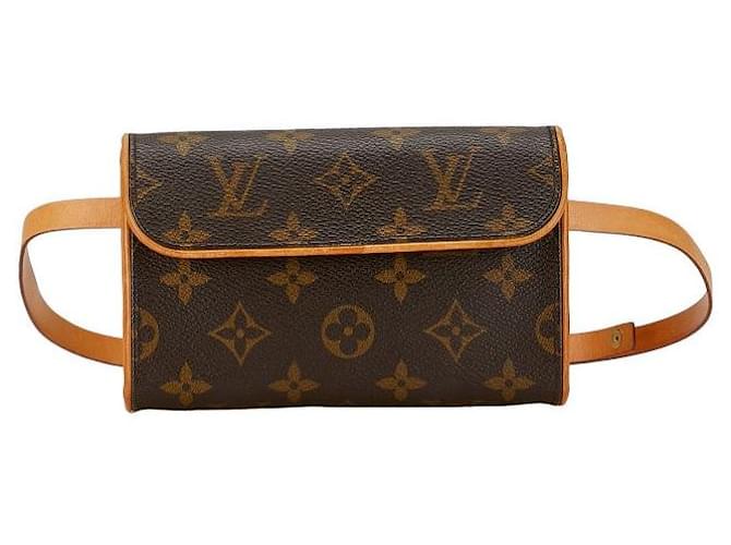 Louis Vuitton Monogram Pochette Florentine Waist Bag M51855 Brown PVC Leather in Very Good Condition Plastic  ref.1432581