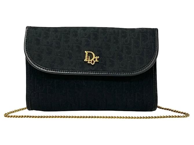 Borsa a spalla Dior Oblique Trotter, borsa in tela in ottime condizioni Nero  ref.1432585