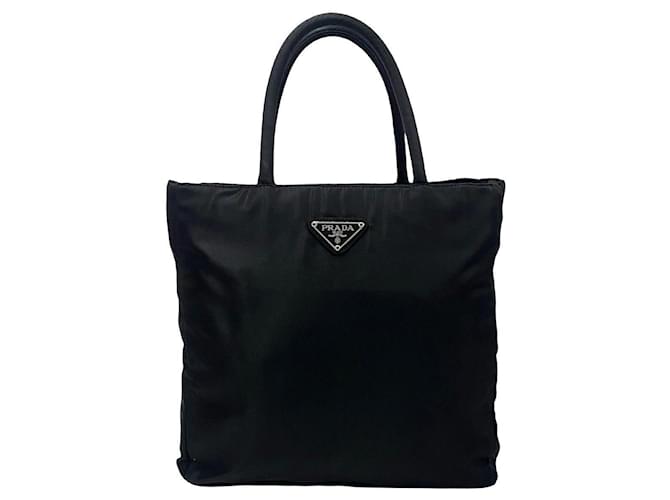 Prada Nylon Handbag Tote Canvas Handbag in Very Good Condition Black Cloth  ref.1432595