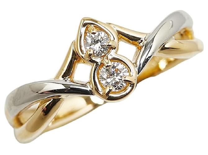 & Other Stories K18YG Yellow Gold Pt900 Platinum Diamond Ring 12 in Excellent Condition Golden Metal  ref.1432634