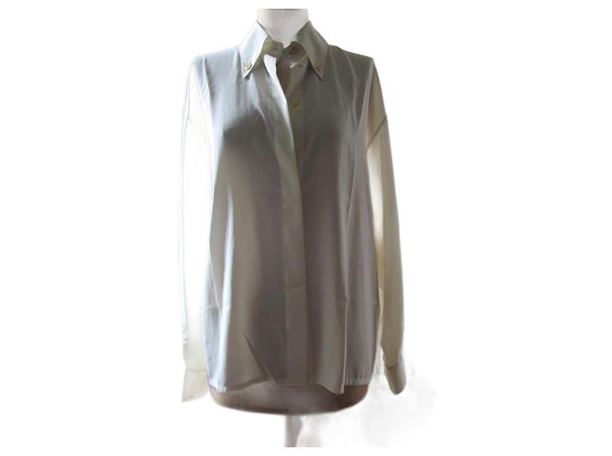 Guy Laroche Hemd Creme Polyester Größe 44 Aus weiß