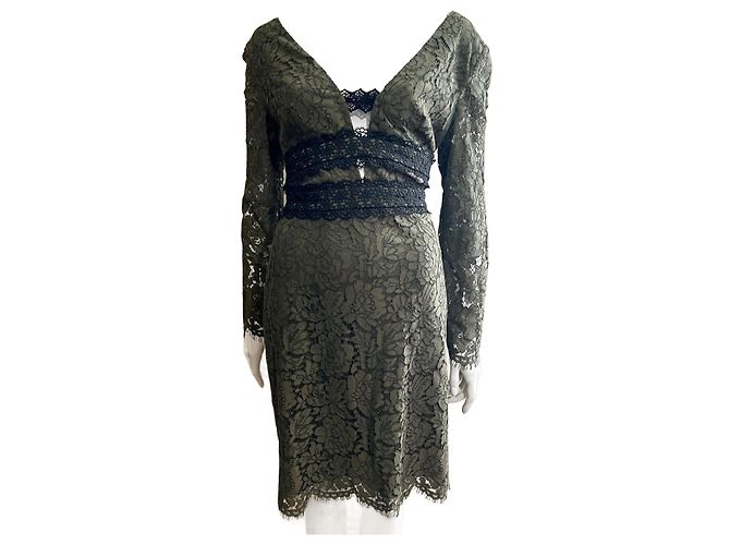 Diane Von Furstenberg DvF Viera Spitzenkleid in einem atemberaubenden Olivgrün