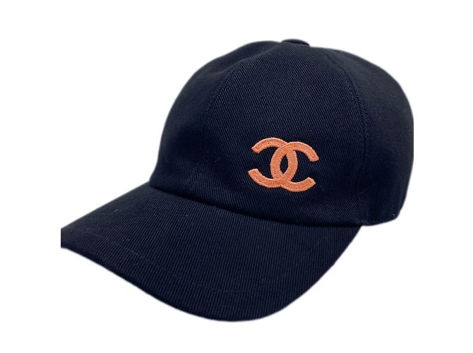 Chanel CC Black Baseball Cap with Coco Bead Embroidery