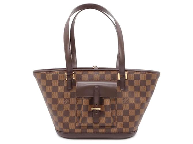 Sac à main épaule Manosque PM Damier Ebene Louis Vuitton Rouge Damier ebène  ref.1432733