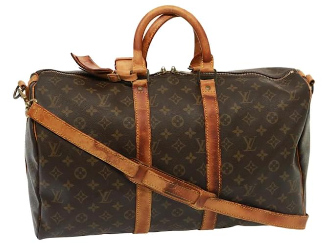 LOUIS VUITTON Monogram Keepall Bandouliere 45 Sac de Boston M41418 LV Auth 77169 Toile Monogramme  ref.1432929