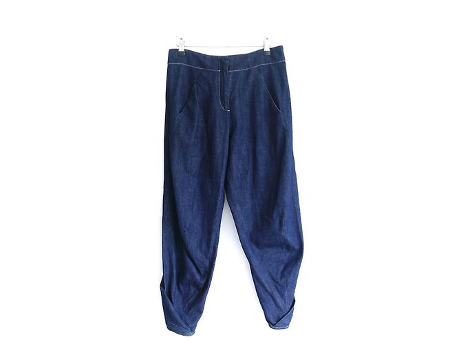 Calças de denim Takeo de Zero+ Maria Cornejo Azul