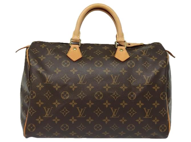 Louis Vuitton Speedy 35 Marrom Lona  ref.1433140