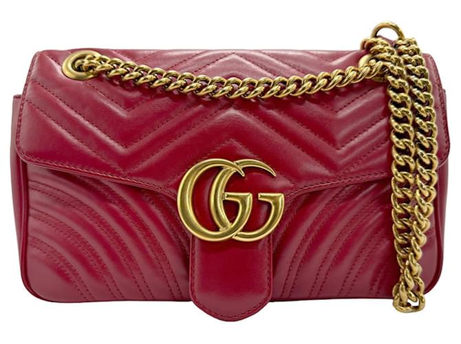 Gucci GG Marmont Dark red Leather  ref.1433141