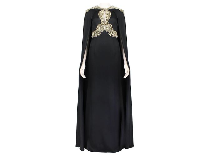 Vestido Capa Joyero Alexander McQueen Negro