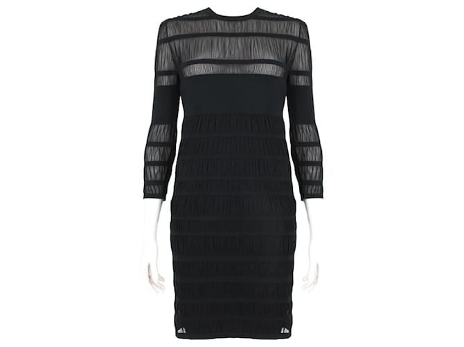 Alexander McQueen Semi-Sheer Banded Dress Black Viscose  ref.1433478