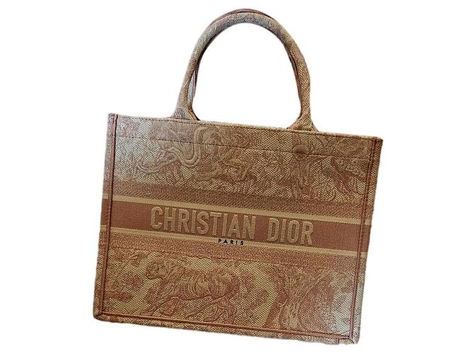 Bolso tote Christian Dior M rosa de algodón