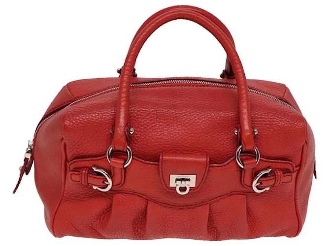 Salvatore Ferragamo Gancini Vermelho Couro  ref.1433754