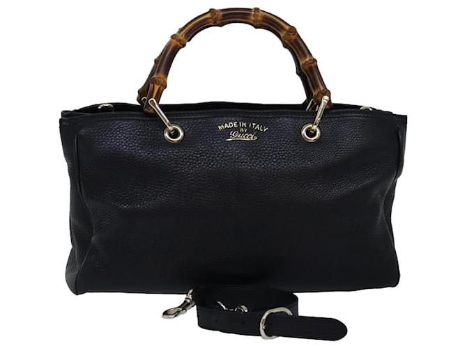 Gucci Bamboo Cuir Noir  ref.1433813