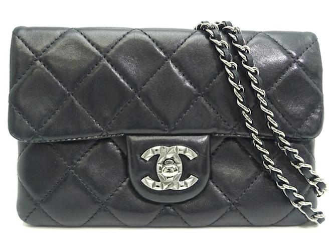 Timeless Chanel Wallet On Chain Black Leather  ref.1433956