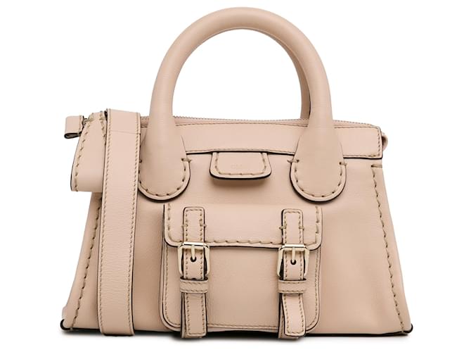 Chloé Brown Mini Edith Day Satchel Beige Leather Pony-style calfskin  ref.1433980