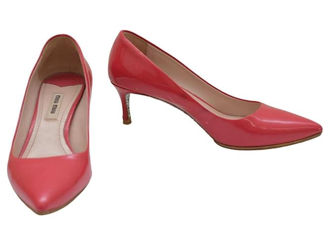 Miu Miu Heels Coral Patent leather  ref.1434044