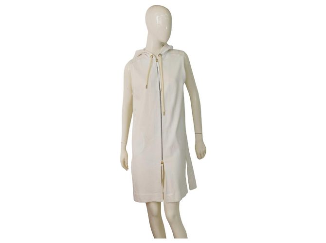 Vestido mini branco sem mangas com capuz Twin Set Simona Barbieri XS