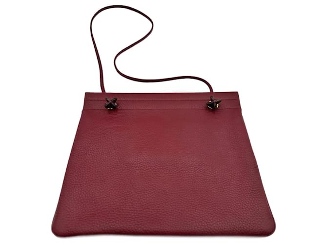 Hermès Aline large size burgundy leather Dark red  ref.1434054