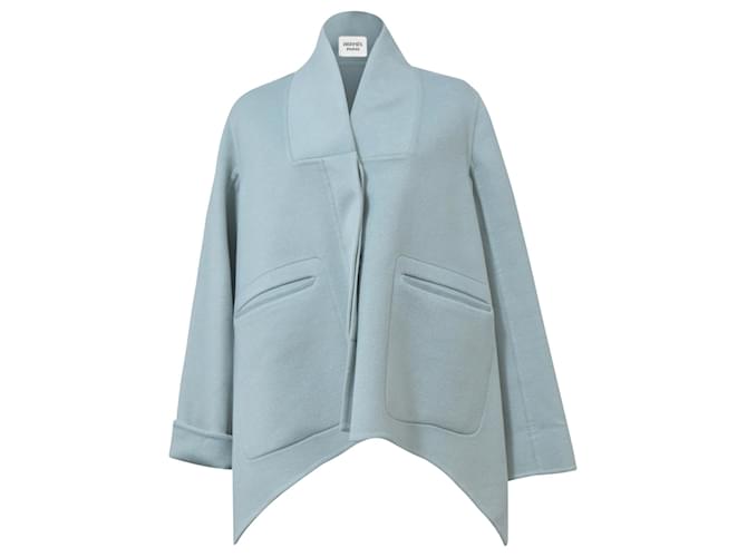 Hermès Short Coat in Light Blue Wool  ref.1434062