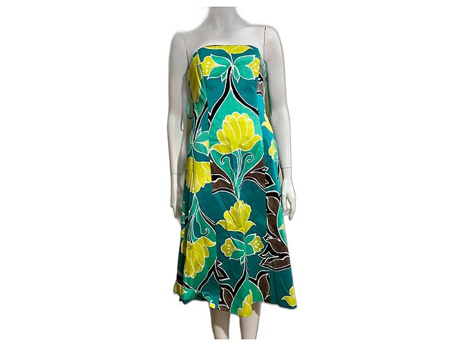Coast Vestido floral sem alças com corpete com aros Multicor