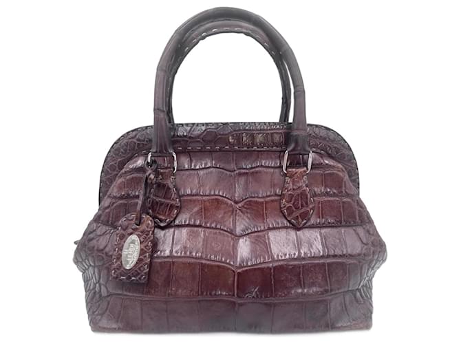 Fendi Selleria édition limitée crocodile Cuirs exotiques Marron  ref.1434100