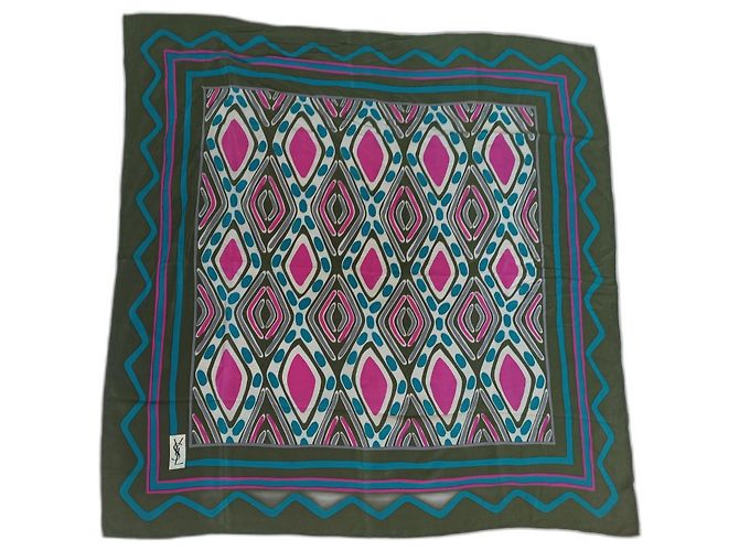 Yves Saint Laurent Sciarpa in seta multicolore