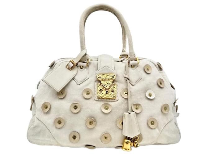 Louis Vuitton Limited Edition Beige Canvas Polka Dots Panema Bowly Cloth  ref.1434102