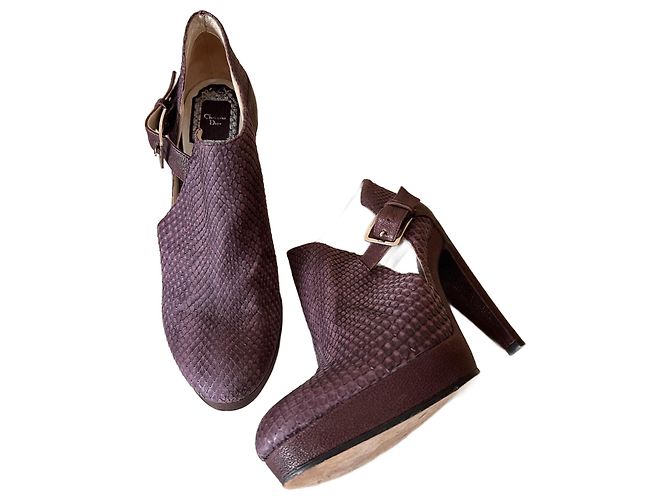 Botines Dior Cuero Morado Oscuro