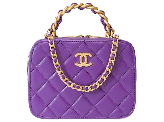 Bolsa Vanity de Couro Roxo CHANEL - 102012