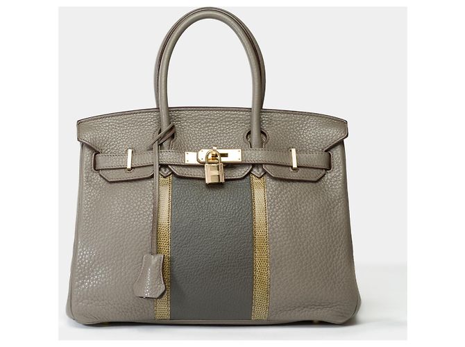 Hermès Bolsa HERMES Birkin 30 em Couro Cinza - 102014