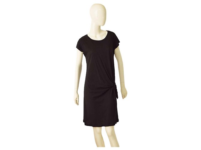 Vestido mini de algodón negro con nudo Velvet M