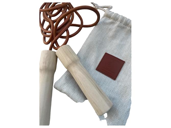 Hermès skipping rope Beige Leather  ref.1434329