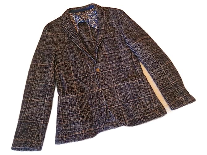 Autre Marque Men's blazer in bouclé wool Chanel style Beige Navy blue  ref.1434341