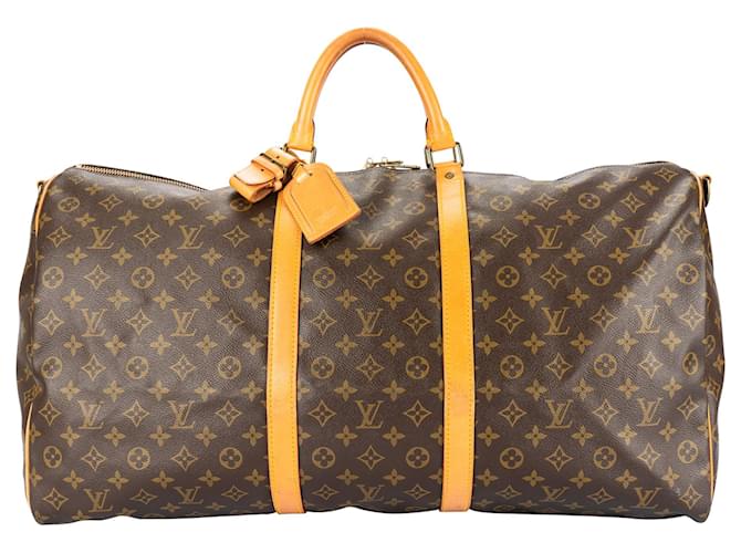 Louis Vuitton Canvas Monogram Keepall Bandouliere 60 Toile Marron  ref.1434422