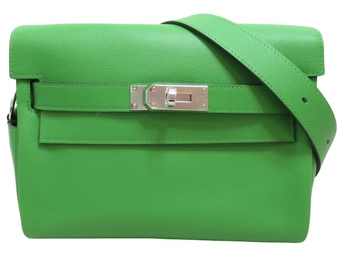 Hermès Kelly Green Leather  ref.1434556