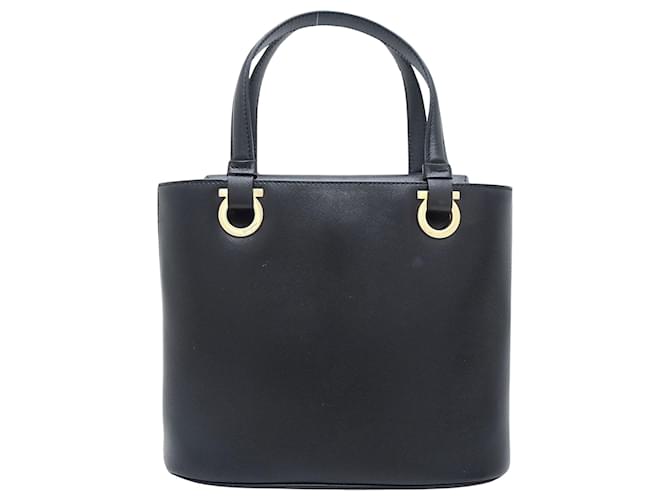 Salvatore Ferragamo Gancini Negro Cuero  ref.1434697