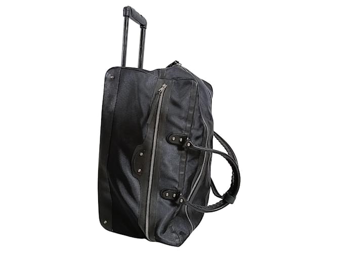 Maleta Trolley Balenciaga en lona negra y cuero Negro Lienzo  ref.1434809