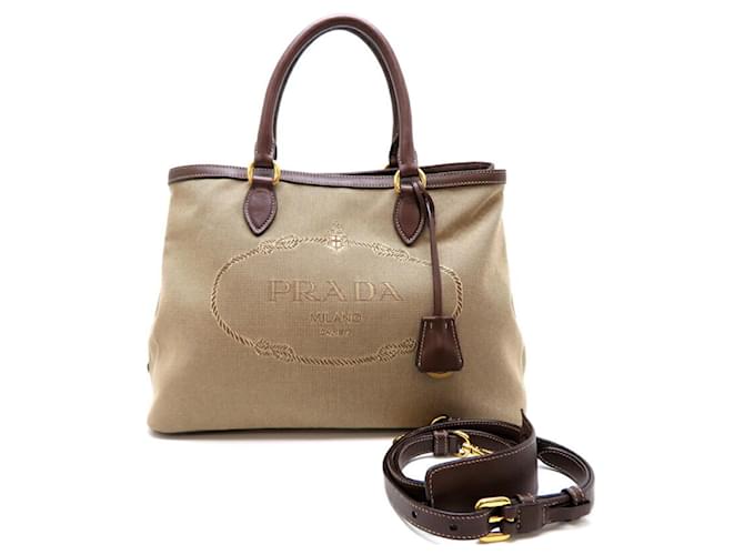 Prada Canapa Beige Cloth  ref.1434864