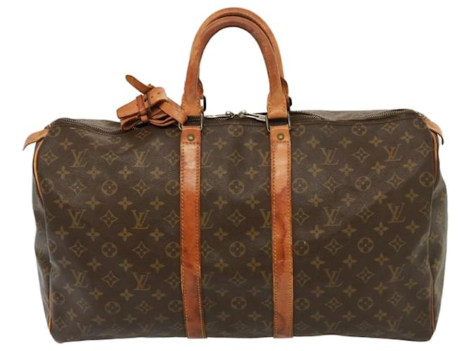 Louis Vuitton Keepall 45 Castaño Lienzo  ref.1435151