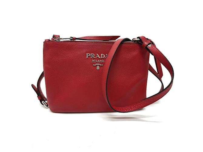 Prada Vitello Red Leather  ref.1435318